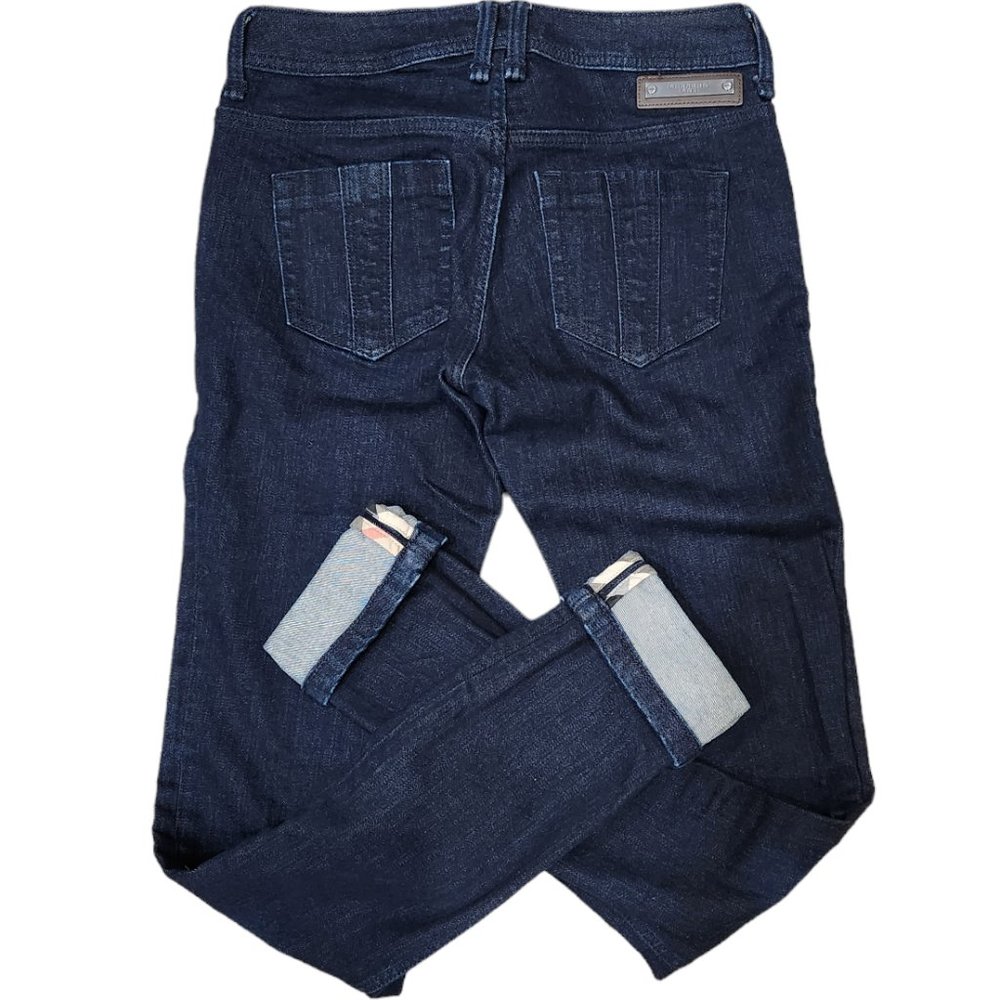 Burberry Brit Women’s Skinny Slim Kensington Mid-Rise Dark Wash Denim Size 24 - Picture 9 of 13